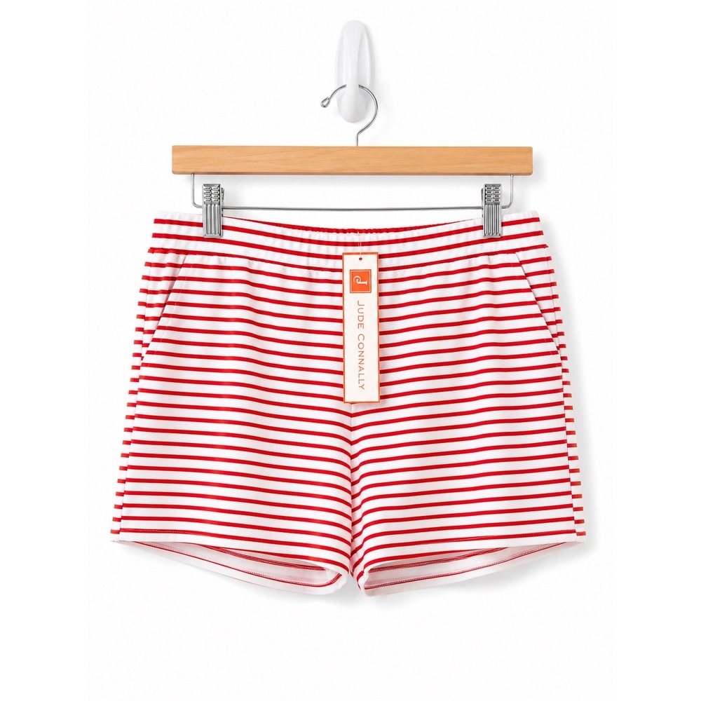 NWT Jude Connally Ariel Summer Stripe Coral Pull On Shorts XL Nautical